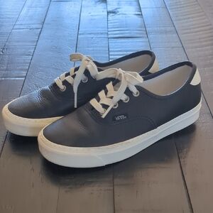 Vans Lux Black Leather Low-Tops